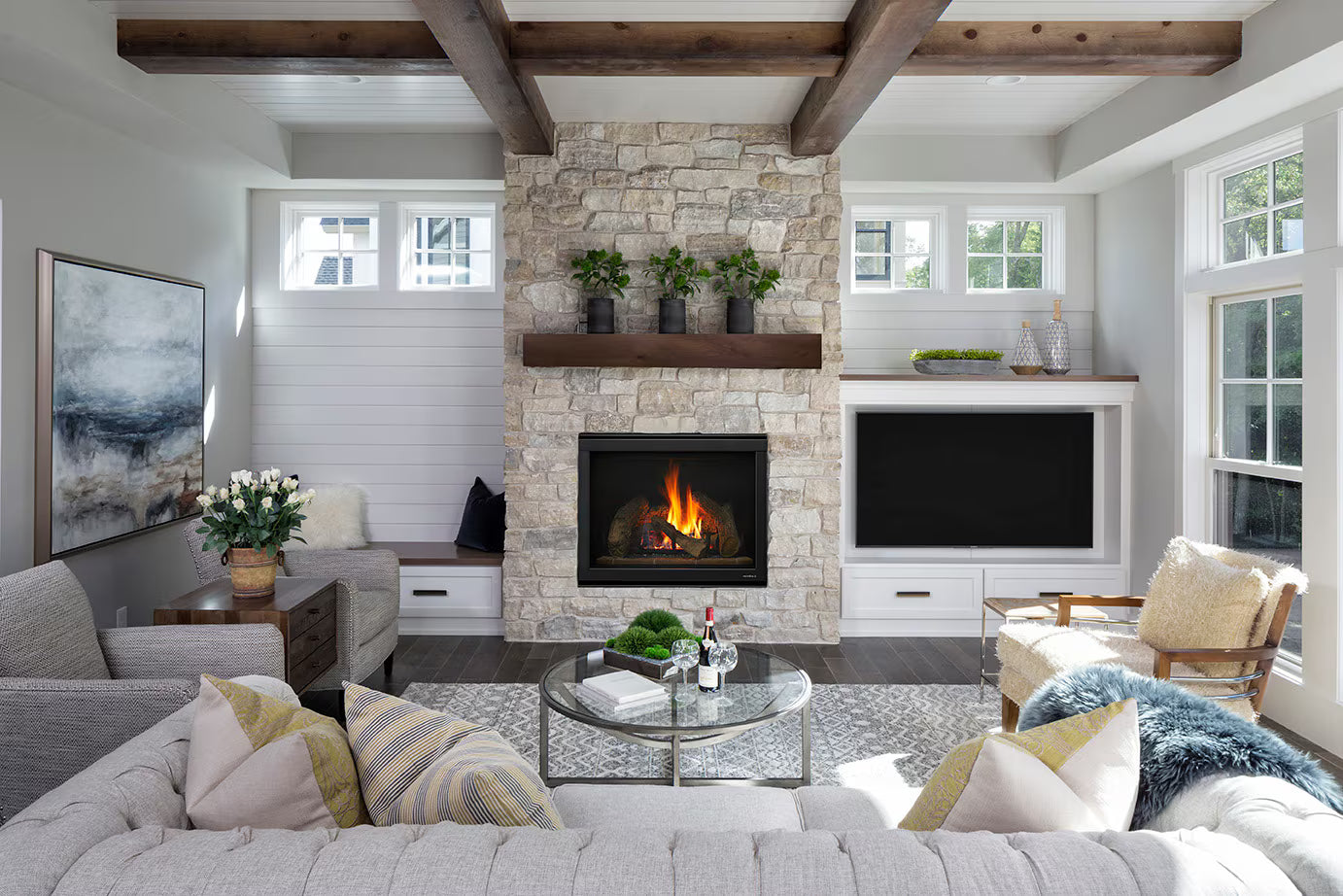 Heat & Glo 6000C 36" Direct Vent Gas Fireplace, Top or Rear Vent,Ê IntelliFire Touch Ignition - Natural Gas
