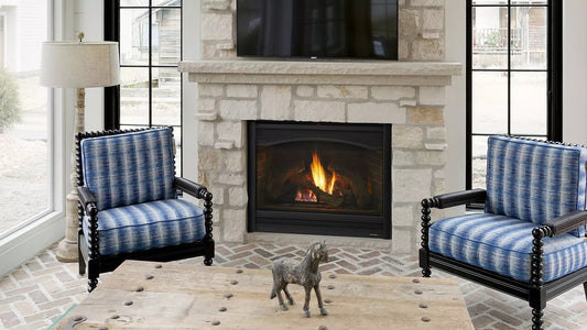Heat & Glo 8000CL 42" Direct Vent Gas Fireplace, Top or Rear Vent, IntelliFire Touch Ignition, Stratford brick refractory - Natural Gas