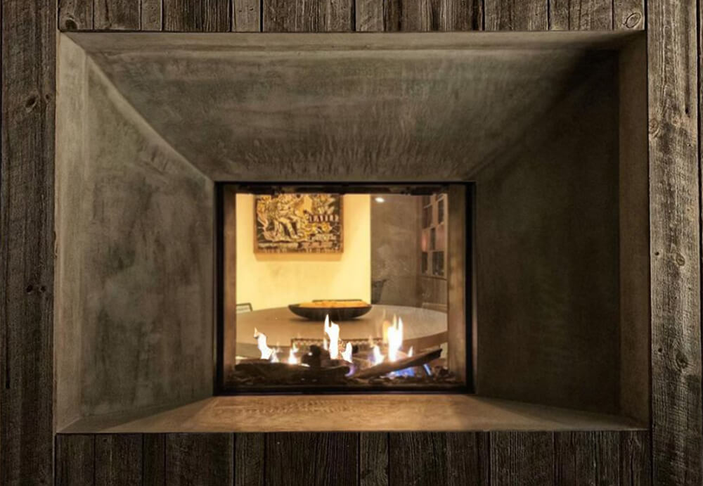 Flare Commercial See Through Fireplace 45x16