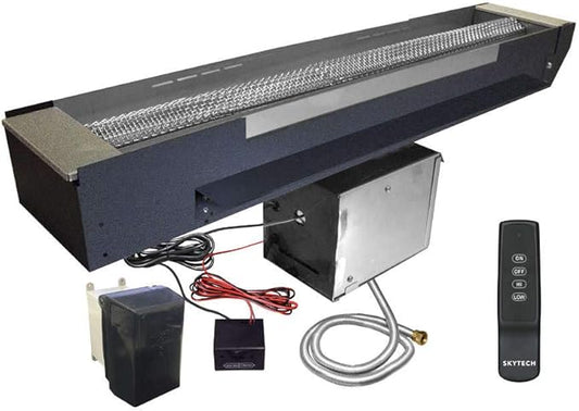 Firegear Electronic Ignition Gas Fire Pit Burner Kit (FPB-30LTFS-N),UL Listed, Linear Trough Pan, Natural Gas, 30-inch