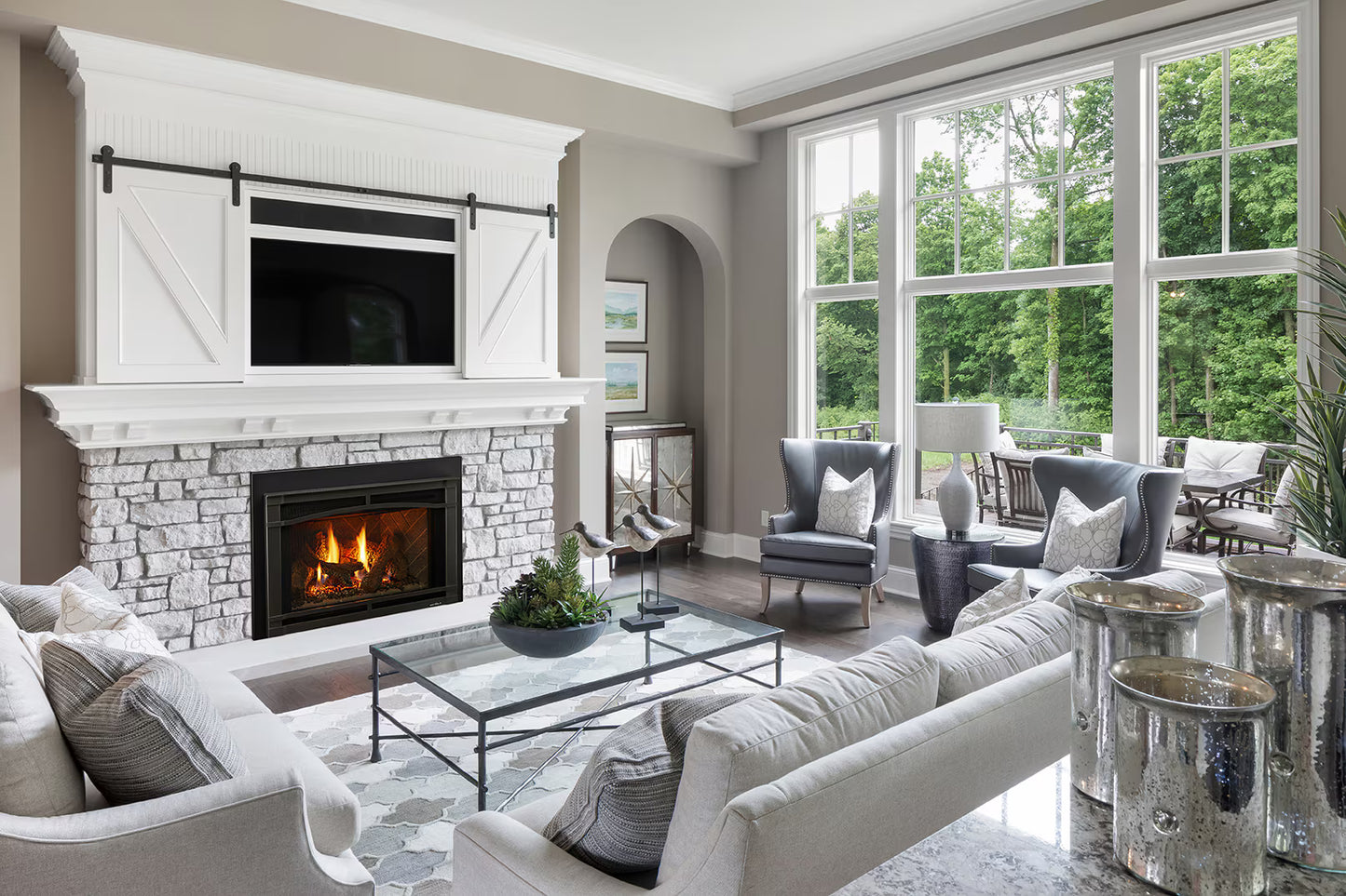 Heat & Glo Supreme 35" Direct Vent Gas Fireplace Insert, Intellifire Touch Ignition System, Traditional Logs - Natural Gas